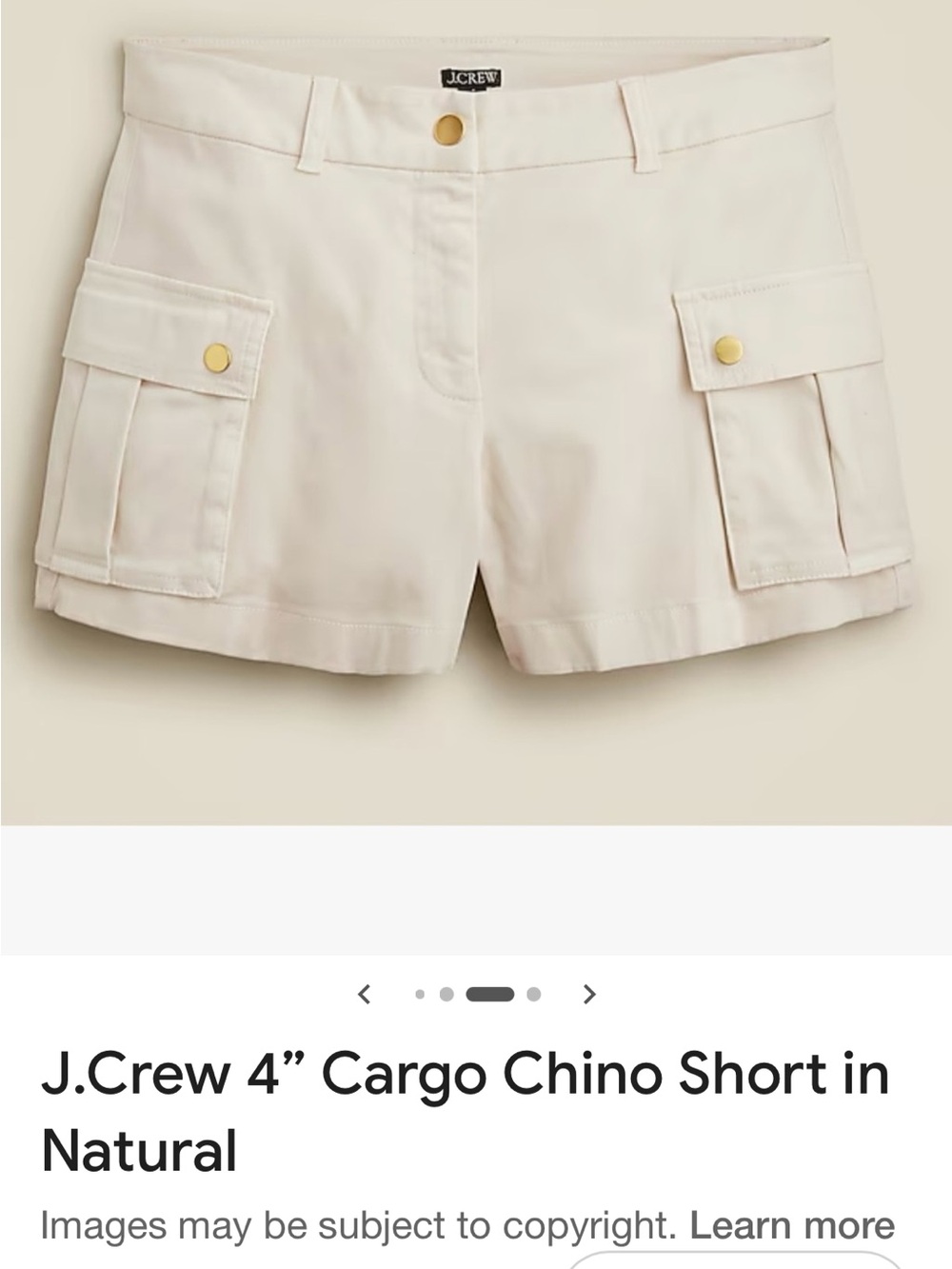 NWT J.Crew 4” Cargo Chino Short - 4